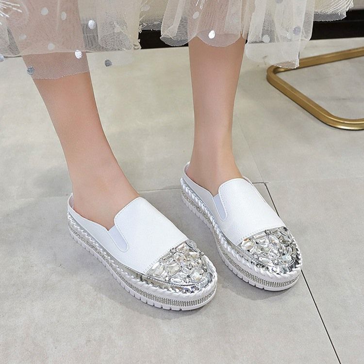 Chaussures Minces En Patchwork À Bout Rond Pour Femmes