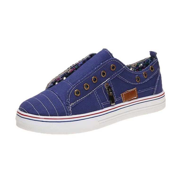 Chaussures Plates À Bout Rond Pour Femmes Avec Fermeture À Glissière