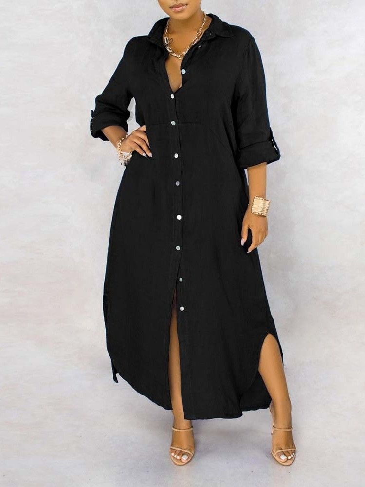 Robe Décontractée À Manches Longues Et À Manches Longues Pour Femmes