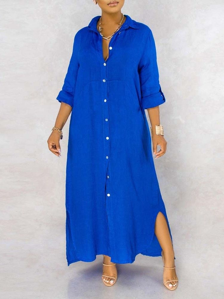 Robe Décontractée À Manches Longues Et À Manches Longues Pour Femmes
