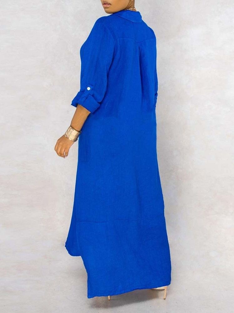 Robe Décontractée À Manches Longues Et À Manches Longues Pour Femmes