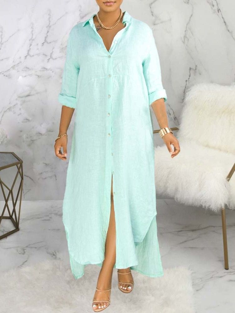 Robe Décontractée À Manches Longues Et À Manches Longues Pour Femmes
