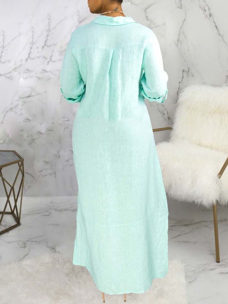 Robe Décontractée À Manches Longues Et À Manches Longues Pour Femmes