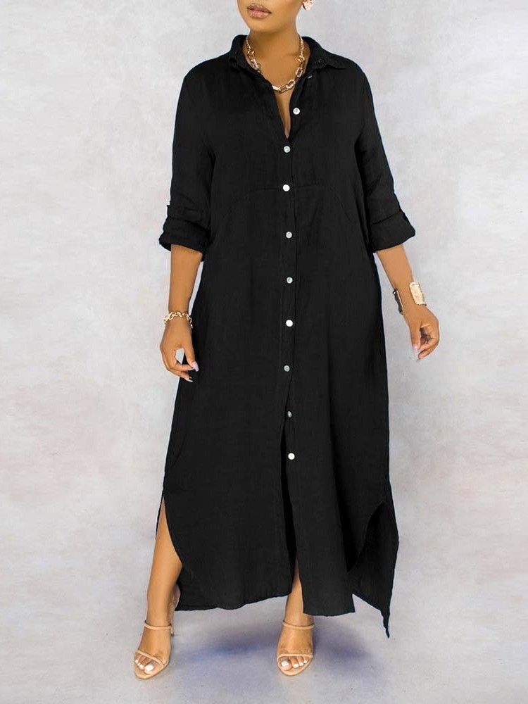 Robe Décontractée À Manches Longues Et À Manches Longues Pour Femmes