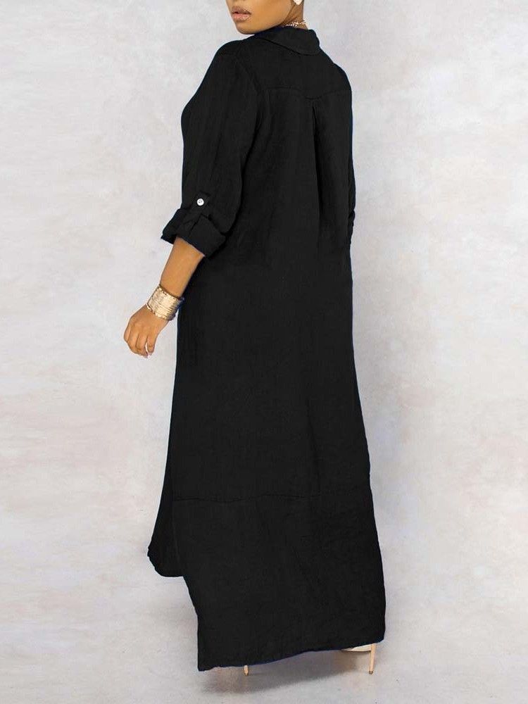 Robe Décontractée À Manches Longues Et À Manches Longues Pour Femmes