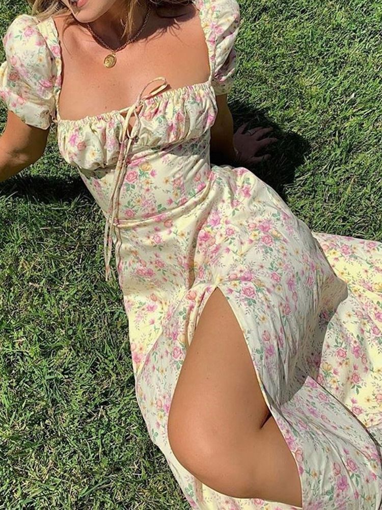 Robe À Manches Courtes Et À Manches Courtes Pour Femmes