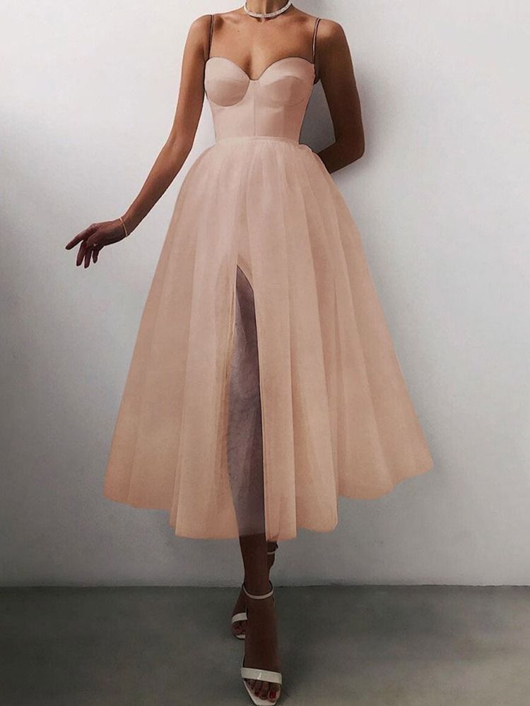 Robe Mi-longue En Maille Sans Manches À Enfiler Pour Femmes