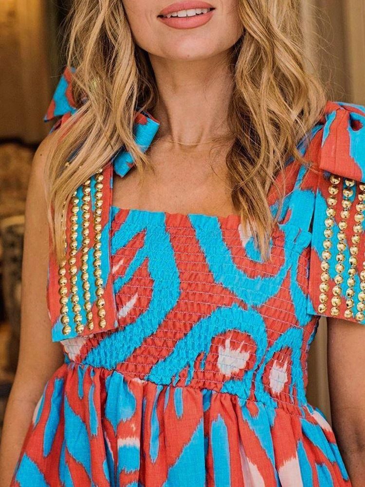 Robe Pull Sans Manches À Bretelles Spaghetti Plissée Au Sol Pour Femmes
