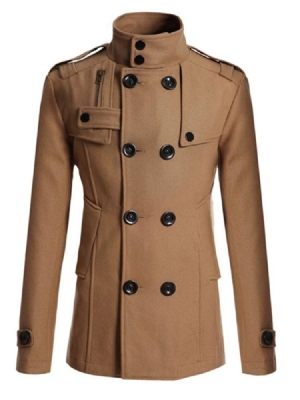 Caban Uni À Double Boutonnage Pour Hommes