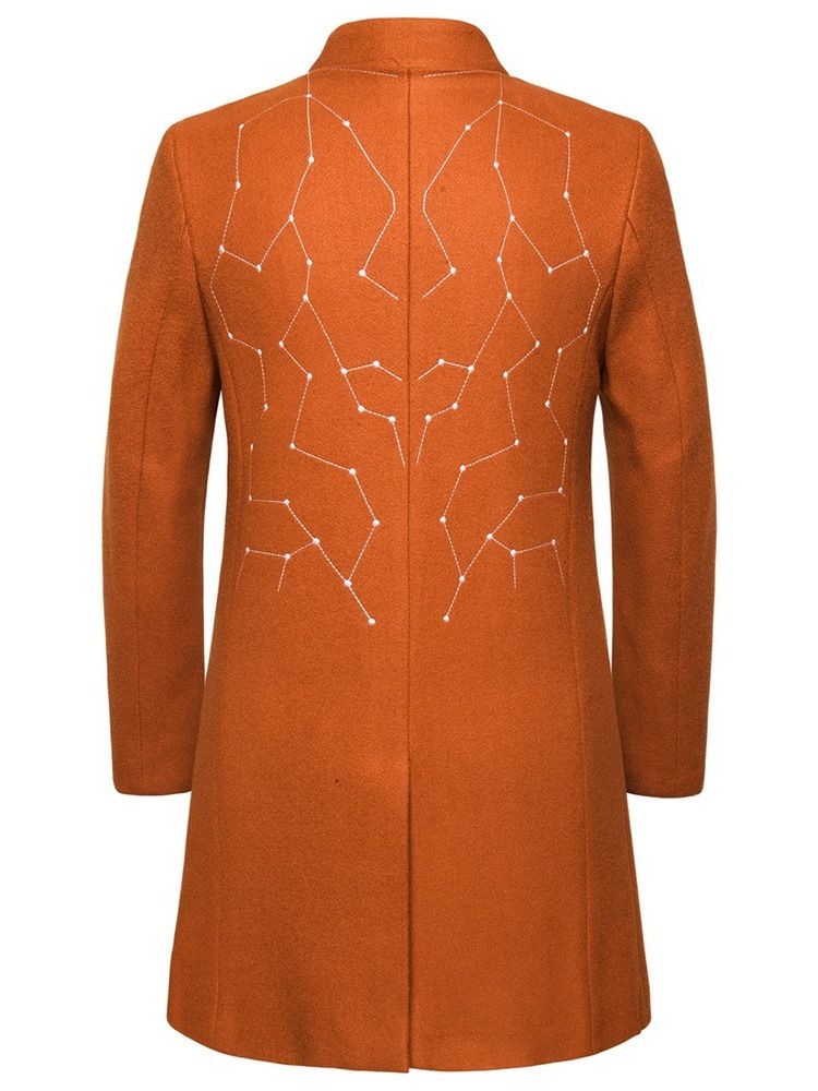 Manteau Pour Hommes Coréens À Col Montant Et À Boutons De Couleur