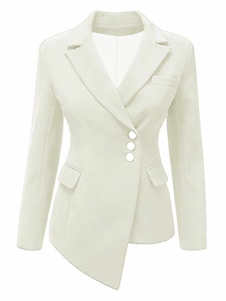 Blazer Asymétrique À Revers Uni Pour Femme