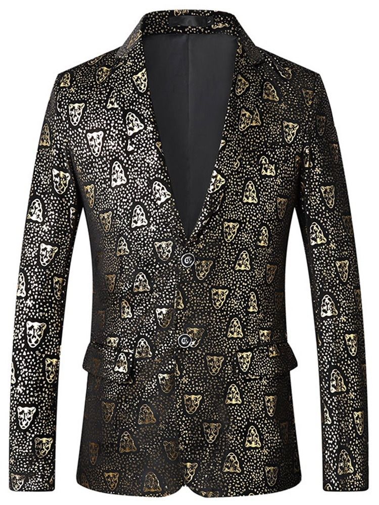Blazer À Boutonnage Simple Pour Hommes Avec Revers Crantés