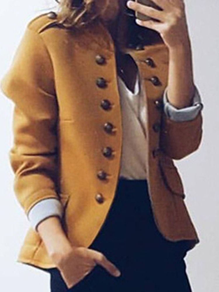 Blazer Décontracté D'automne Standard À Col Montant Et À Neuf Points Pour Femmes