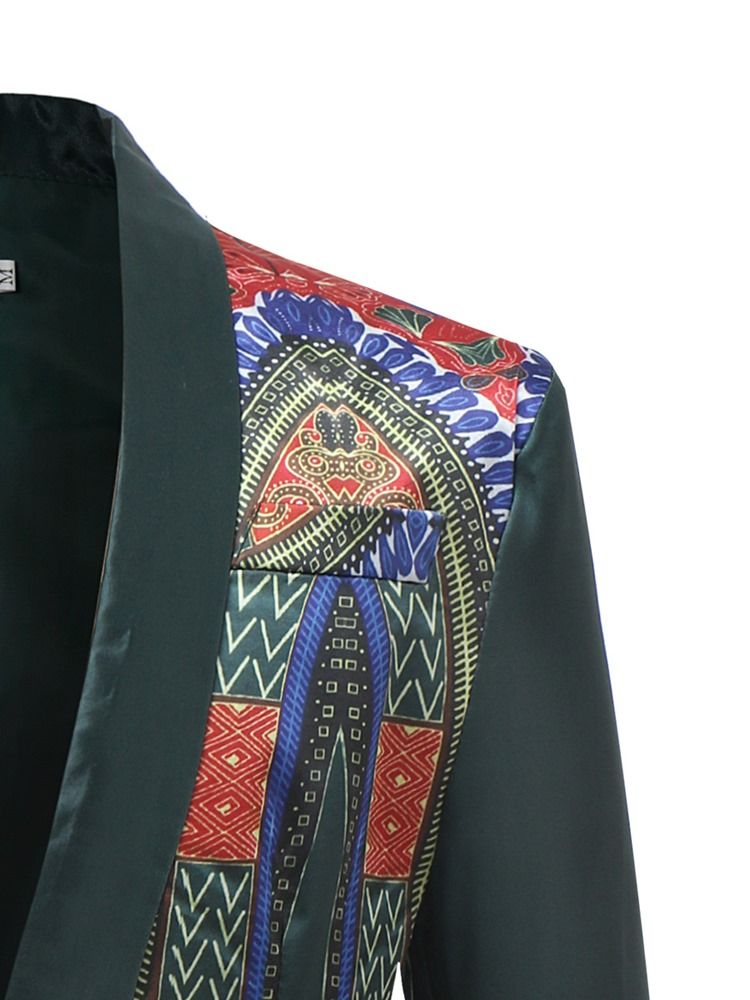 Blazer Décontracté Pour Hommes À Un Bouton Imprimé Dashiki