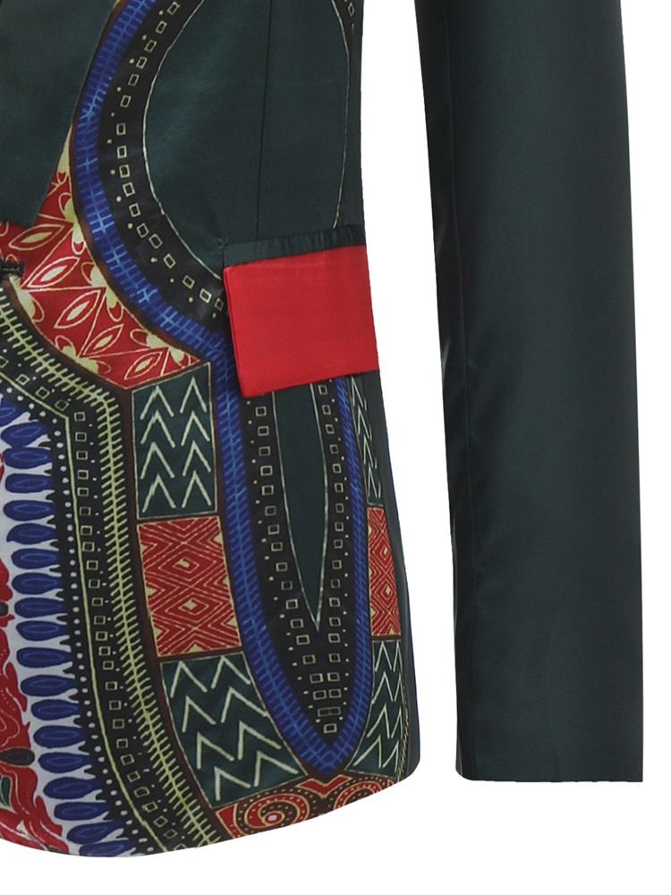 Blazer Décontracté Pour Hommes À Un Bouton Imprimé Dashiki