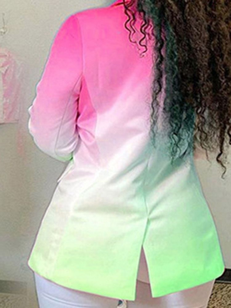 Blazer Décontracté À Manches Longues Et Revers Cranté Pour Femmes