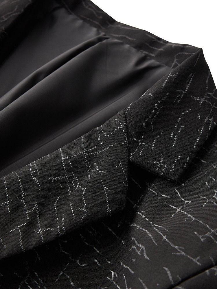 Blazer De Loisirs Décontracté Pour Hommes À Revers Cranté