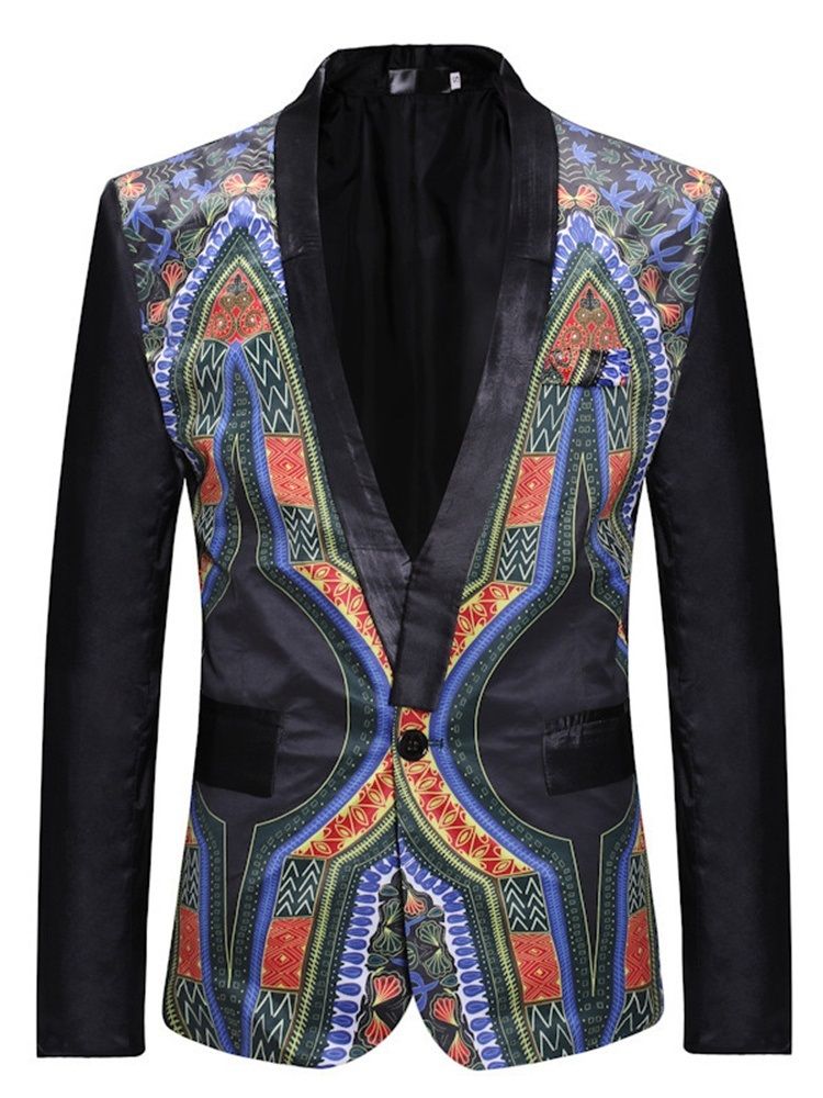 Blazers De Loisirs Géométriques À Un Bouton À La Mode Pour Hommes
