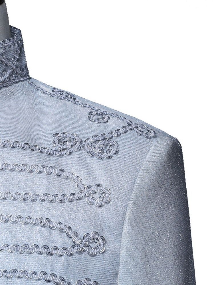 Fermeture Éclair Unie Mode Polyester Costumes De Scène Blazers Pour Hommes