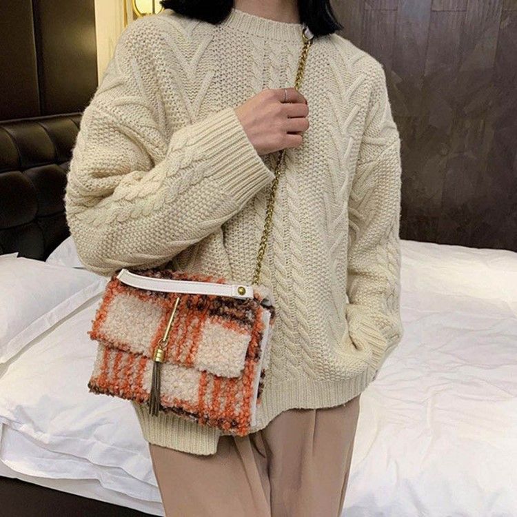 Sacs À Bandoulière Pour Femmes Rectangulaires À Chaîne À Carreaux