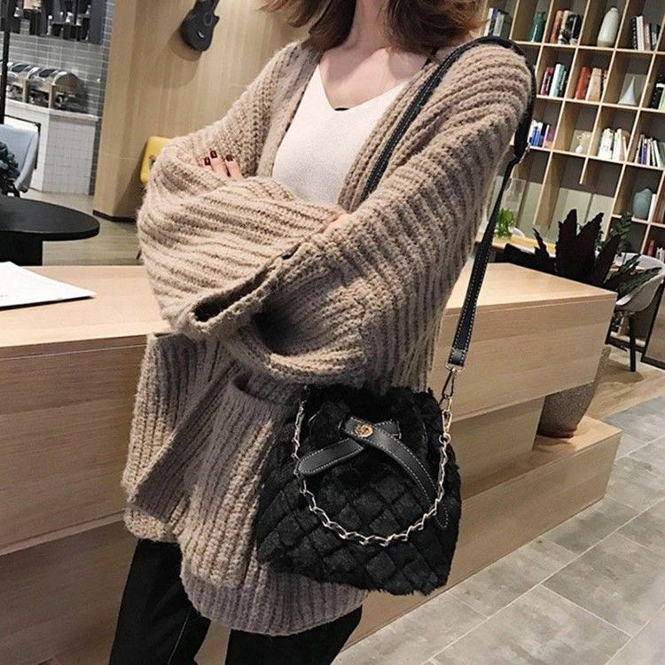 Sacs À Bandoulière En Forme De Tonneau À Carreaux Avec Doublure Matelassée