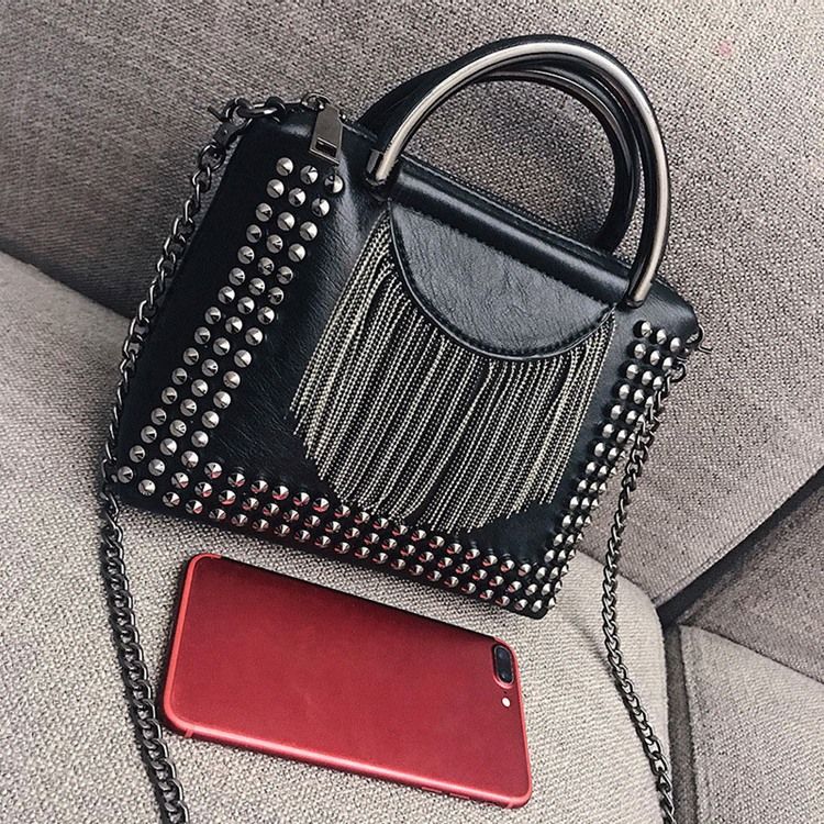 Sacs À Bandoulière Rectangulaires Unis En Pu Rivet