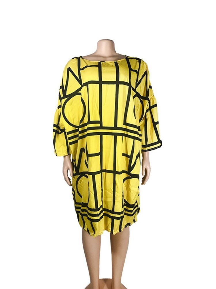Robe De Bureau Droite À Manches Trois-quarts Pour Femmes
