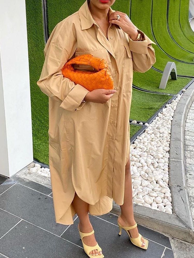Robe D'automne Asymétrique À Manches Longues Pour Femmes