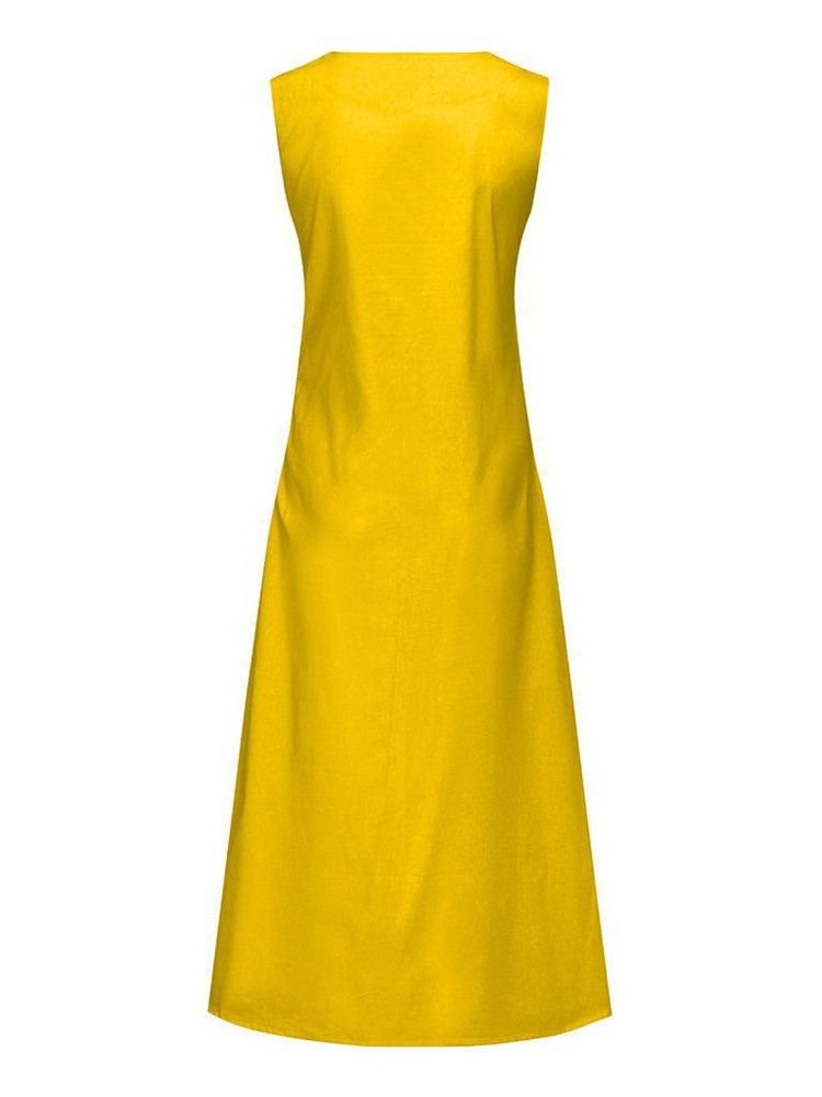 Robe Décontractée D'été Sans Manches Fendue À La Cheville Et À La Cheville Pour Femme