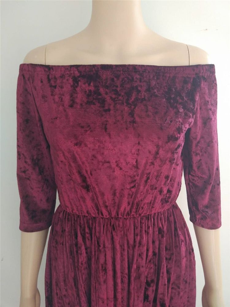 Robe Plissée D'automne À Manches Trois-quarts Pour Femmes