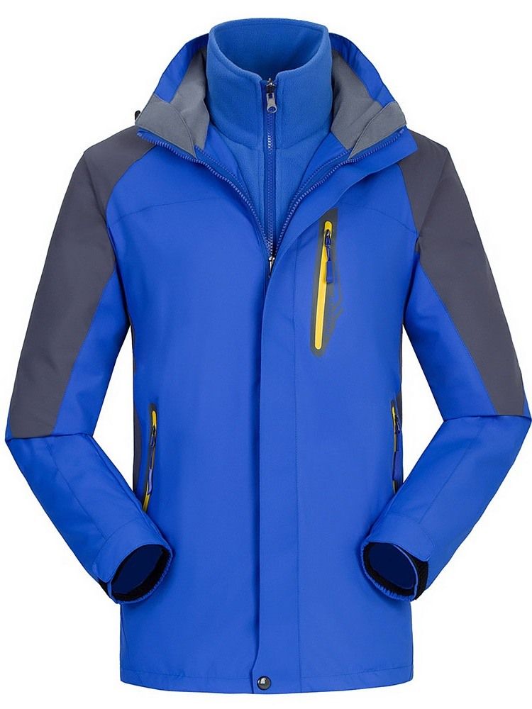 Veste En Duvet Décontractée Standard À Blocs De Couleurs Pour Hommes