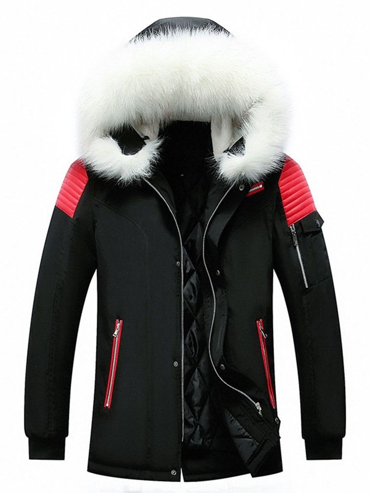 Veste En Duvet À Glissière Décontractée À Blocs De Couleurs Standard Pour Hommes