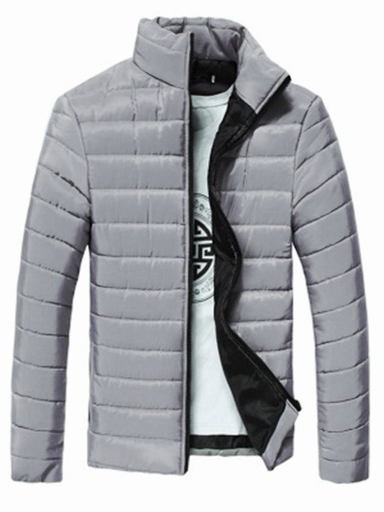 Veste En Duvet Pour Hommes De Style Décontracté Avec Fermeture À Glissière De Couleur Unie