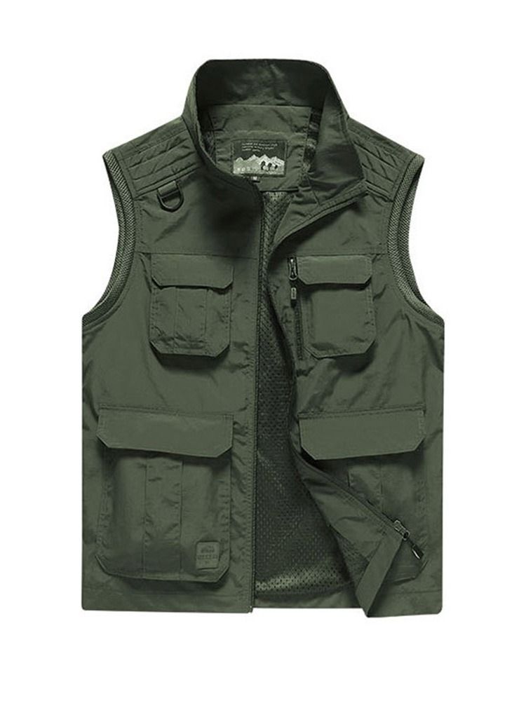 Bloc De Couleur Col Montant Zipper Casual Spring Gilet Pour Hommes