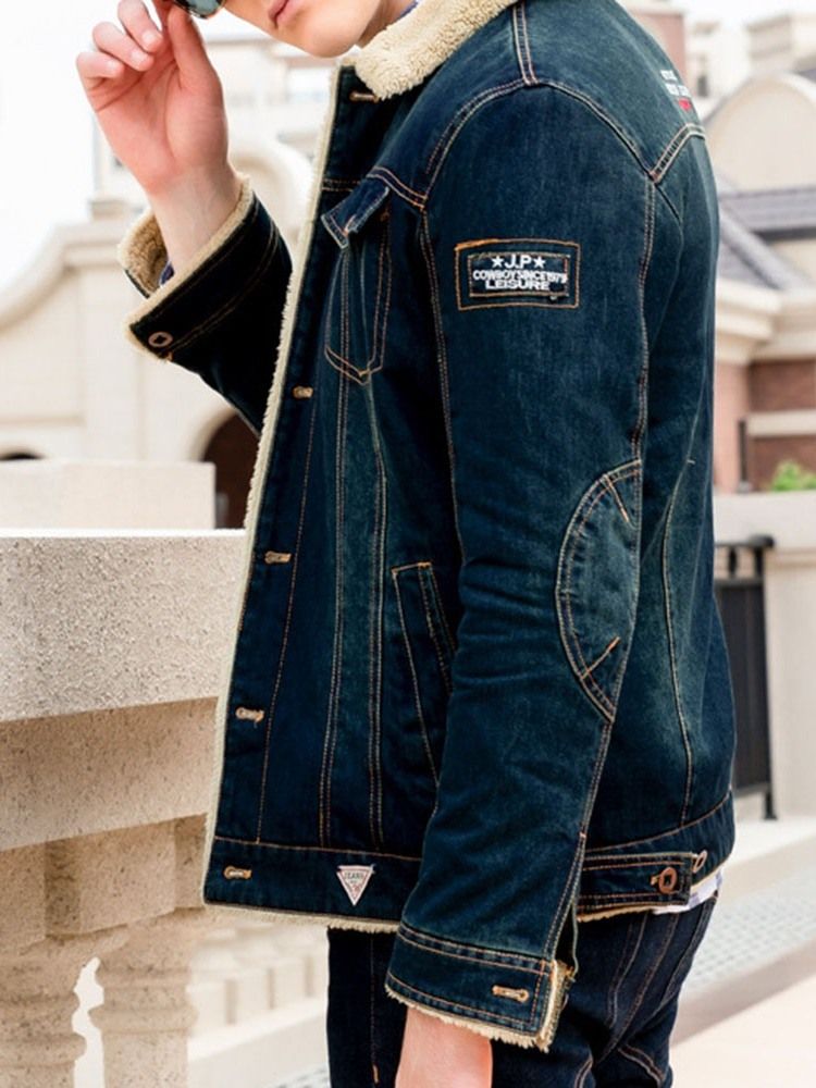 Veste Ample En Molleton Artificiel À Revers Patchwork Pour Hommes