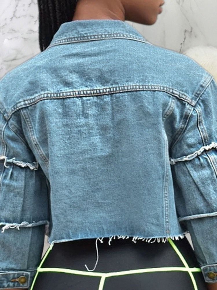 Veste À Boutonnage Simple Pour Femme À Manches Trois-quarts Et À Revers Évasés