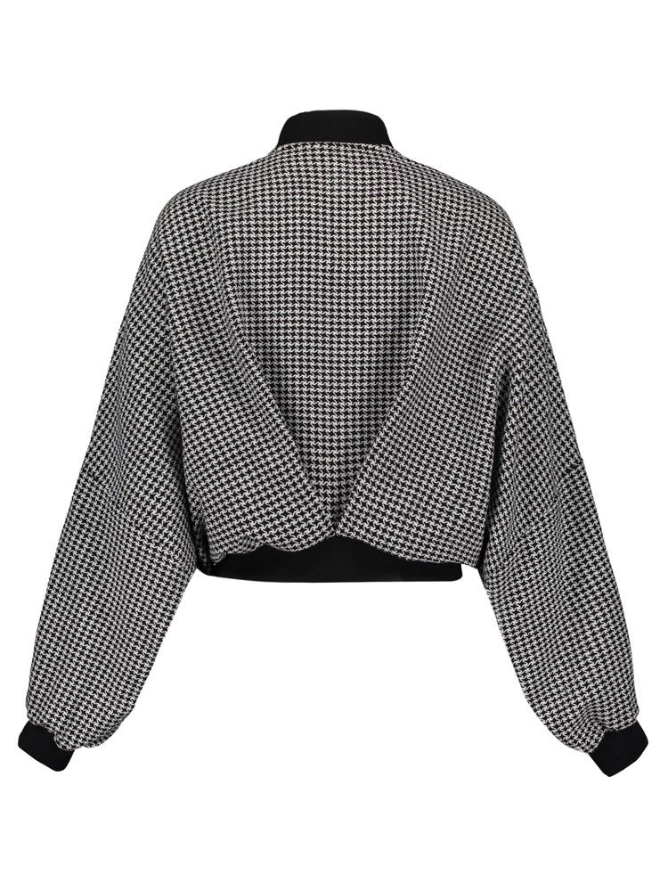 Veste Courte Pour Femme À Col Montant Et Manches Chauve-souris