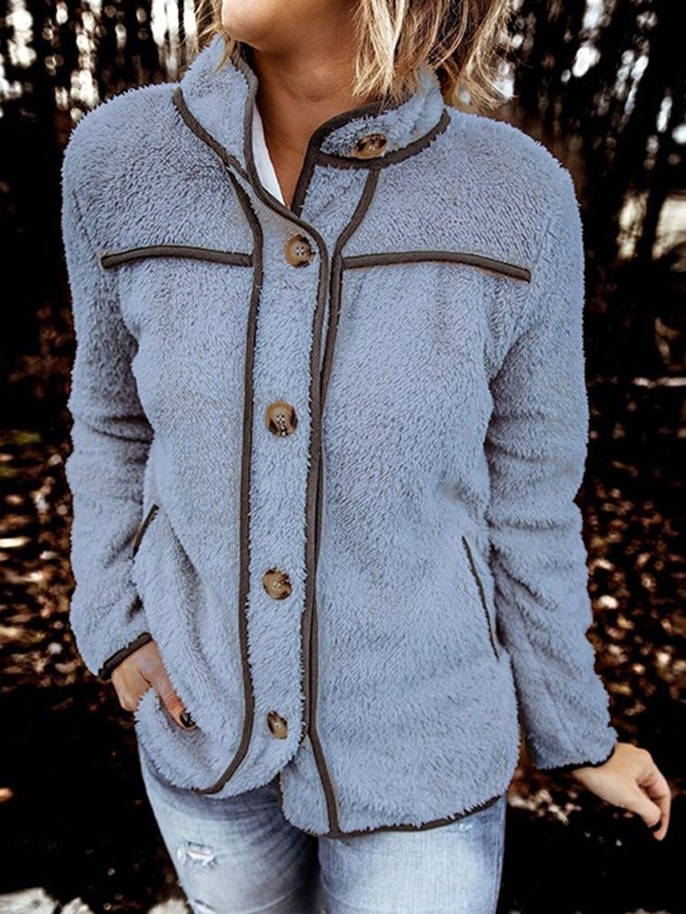 Veste D'automne Standard À Boutonnage Simple Et À Manches Longues Pour Femmes