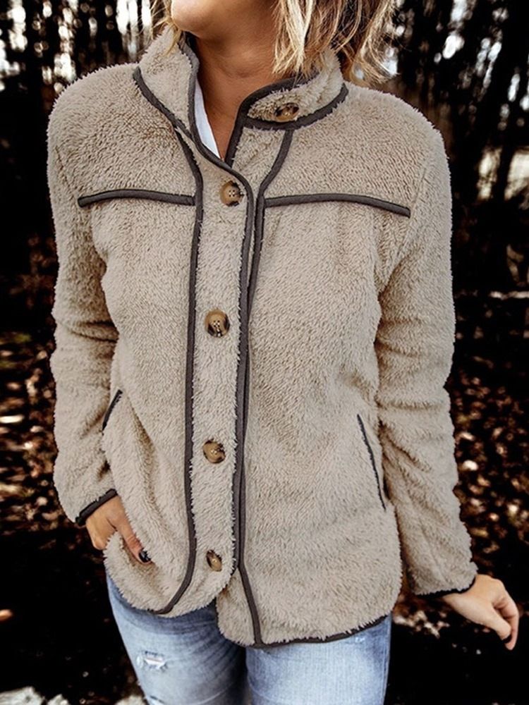 Veste D'automne Standard À Boutonnage Simple Et À Manches Longues Pour Femmes