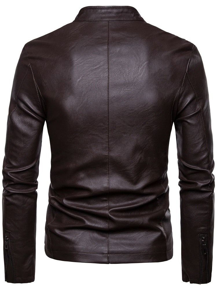 Veste Décontractée À Col Montant Et À Glissière Pour Hommes