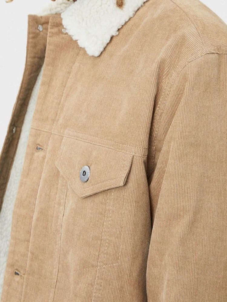 Veste Décontractée Pour Hommes À Revers Épais En Patchwork