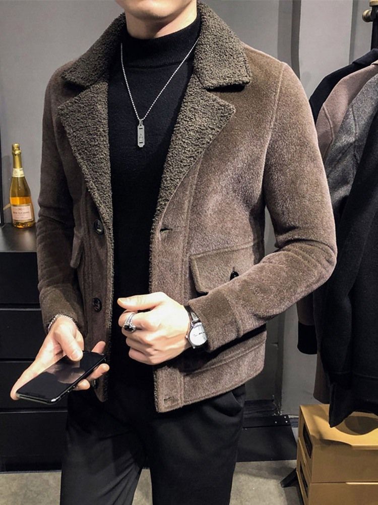 Veste D'hiver Coréenne À Revers Cranté Et Épais Pour Hommes
