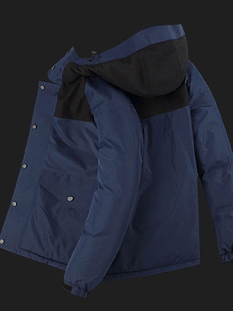 Veste En Duvet Décontractée À Capuche Avec Fermeture À Glissière Standard Pour Hommes