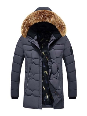 Veste En Duvet Décontractée Pour Hommes Avec Fermeture À Glissière Et Patchwork À Capuche