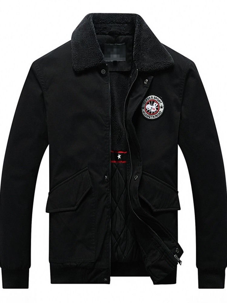 Veste En Duvet Décontractée Pour Hommes Avec Fermeture À Glissière À Revers Standard