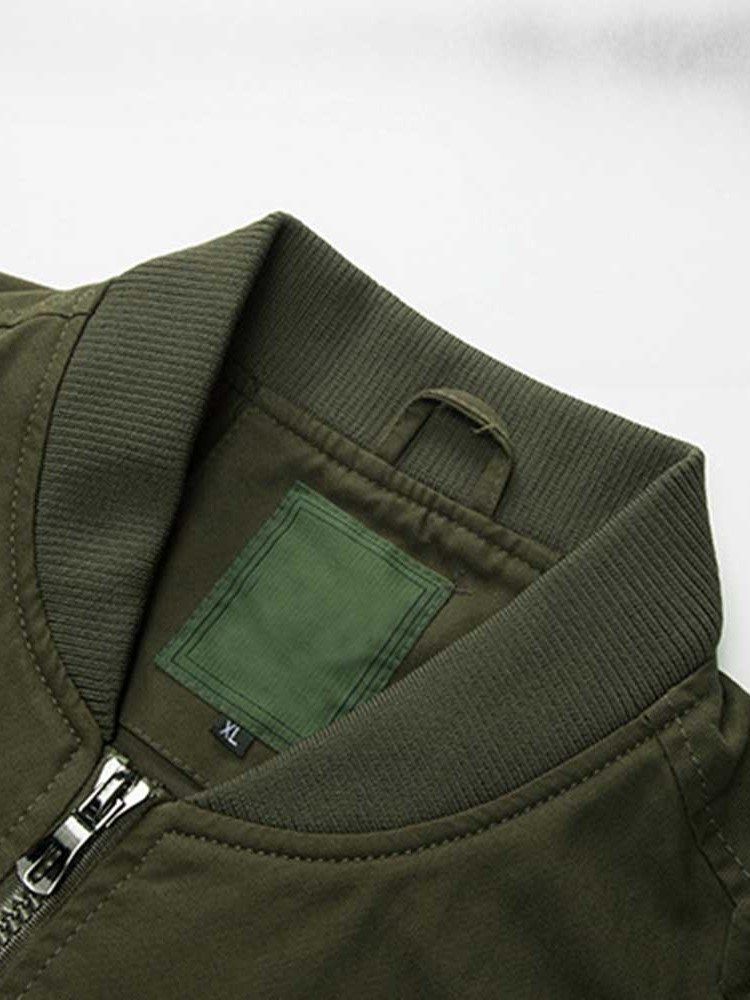 Veste À Glissière Pour Hommes Avec Col Montant Et Bloc De Couleur