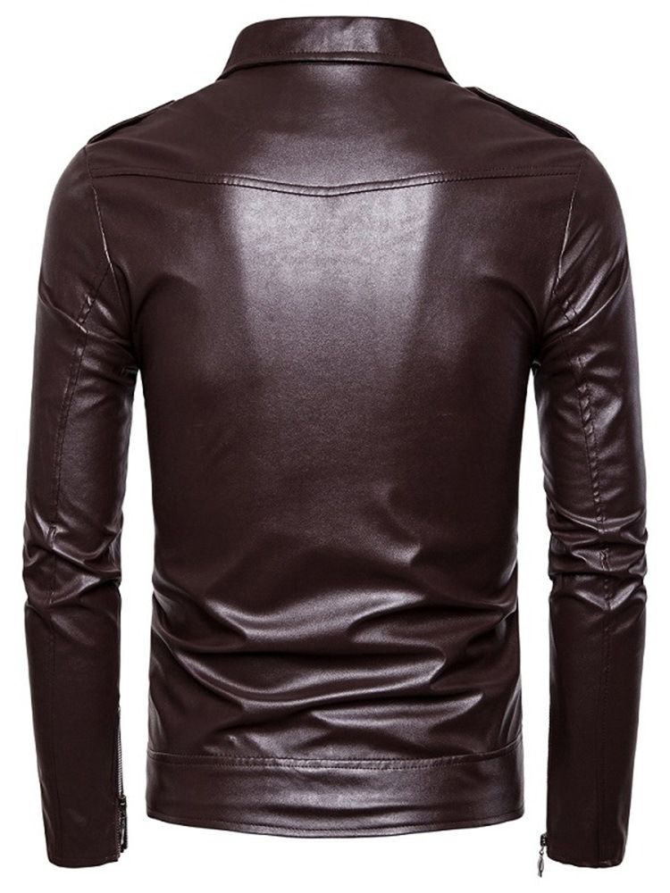 Veste Homme À Glissière Unie À Revers