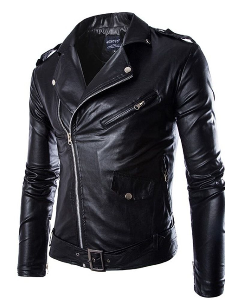 Veste Homme À Glissière Unie À Revers