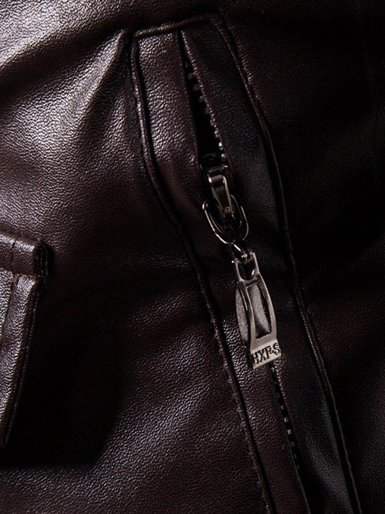 Veste Homme À Glissière Unie À Revers