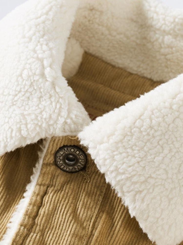 Veste Pour Hommes À Boutonnage Simple Et Patchwork Épais